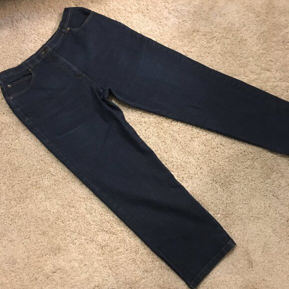 Vintage Allison Daley Stretchy Waist Mom Dark Blue Jeans - Picture 10 of 16